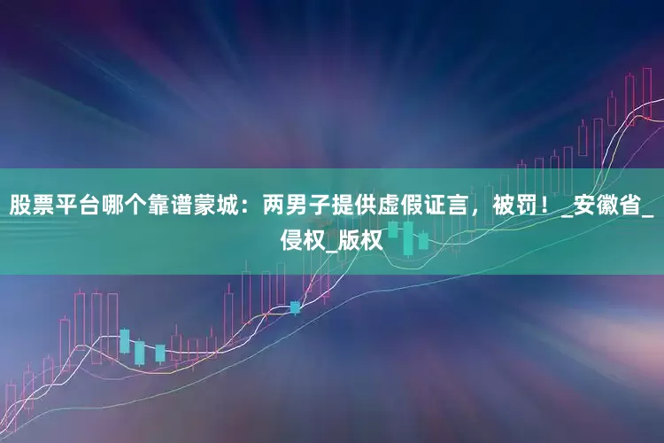 股票平台哪个靠谱蒙城：两男子提供虚假证言，被罚！_安徽省_侵权_版权